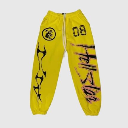 Hellstar Flame Flare Sweatpants Yellow