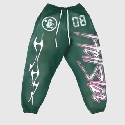 Hellstar Flame Flare Sweatpants Green