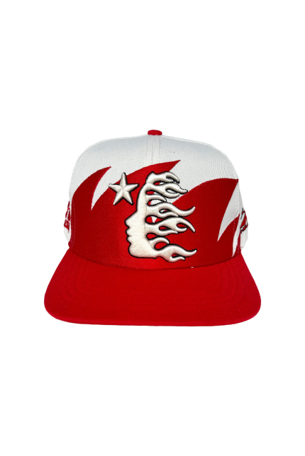 Shark Teeth Snapback Off White/Red